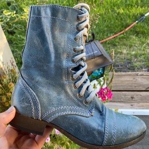 Blue Combat Boots!